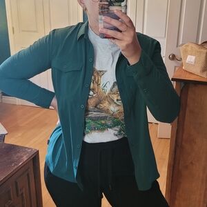 Eddie Bauer Green Button-Up Shirt